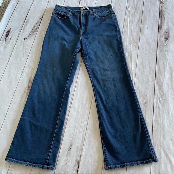 Levi's Denim - Levi’s Perfectly Slimming 512 Bootcut Jeans Women’s 14 R Blue Studded Coastal